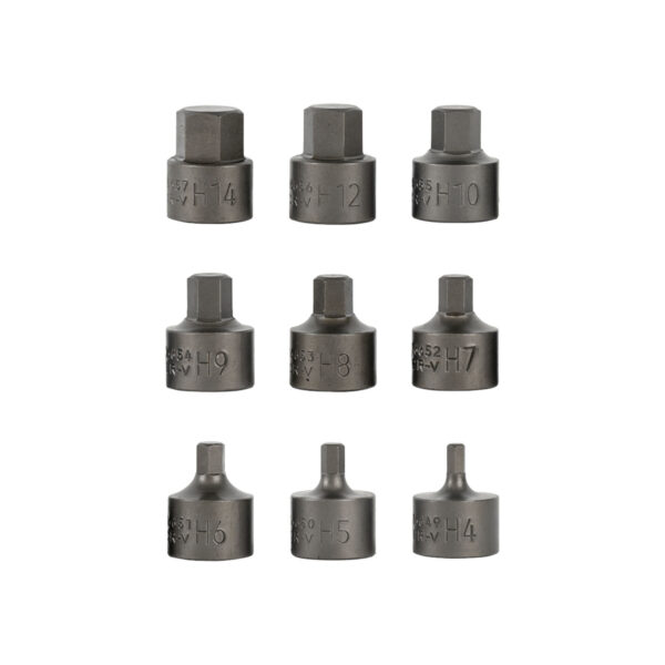 Conjunto de pontas hexagonais curtas 3/8” 9 pcs - Image 4