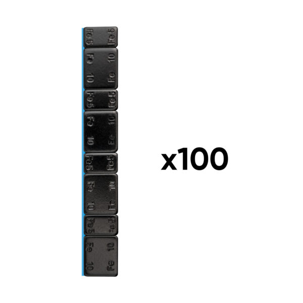 Caixa com 100 contrapesos adesivos de ferro – 60 g (4x10 g + 4x5 g) – preto